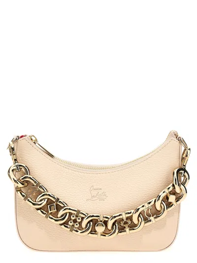 Shop Christian Louboutin Loubila Chain Mini Shoulder Bag In Beige