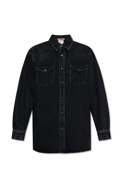 Shop Acne Studios Denim Shirt In Black