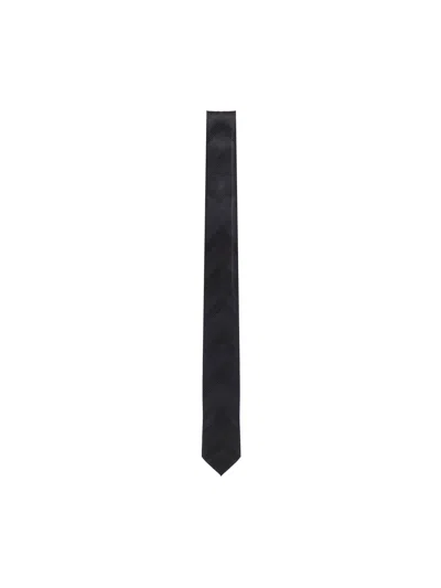 Shop Saint Laurent Striped Tie In Black