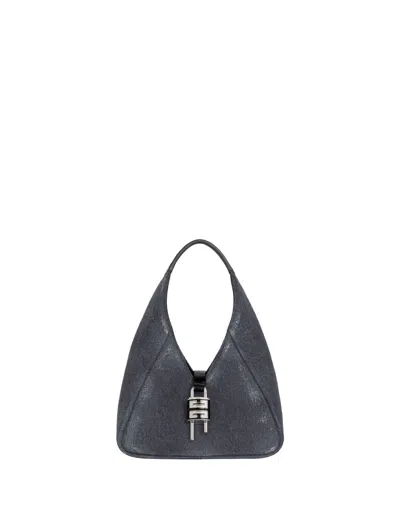 Shop Givenchy G-hobo Mini Bag In Black Washed Denim