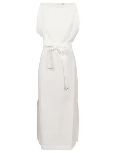 Shop Brunello Cucinelli Knot Detailed Sleeveless Maxi Dress In Default Title