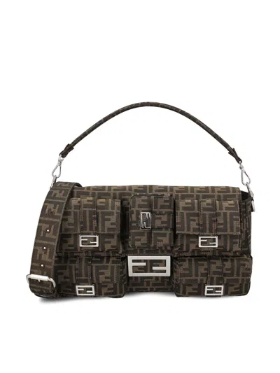 Shop Fendi Maxi Multipocket Baguette Ff Jacquard Tote Bag In Default Title