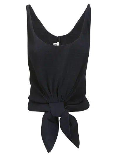 Shop Jw Anderson J.w. Anderson Knot Front Strap Top In Navy