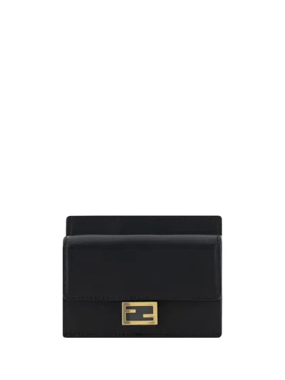 Shop Fendi Matisse Wallet In Nero+oro Soft