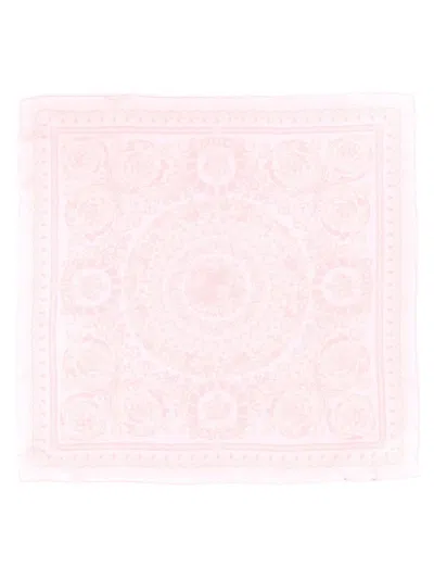 Shop Versace Silk Scarf In Pink