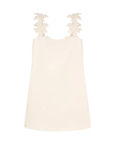 Shop Valentino Crepe Couture Sleeveless Mini Dress In White