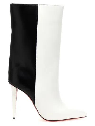Shop Christian Louboutin Astrilarge Ankle Boots In White/black