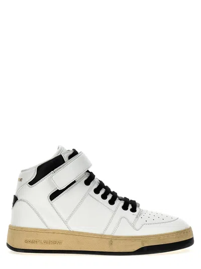 Shop Saint Laurent Lax Sneakers In White/black
