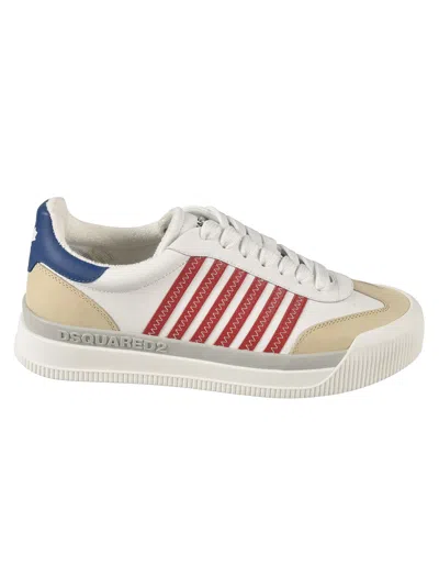 Shop Dsquared2 New Jersey Sneakers In White/red/blue