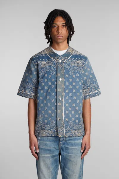 Shop Amiri Shirt In Blue Cotton