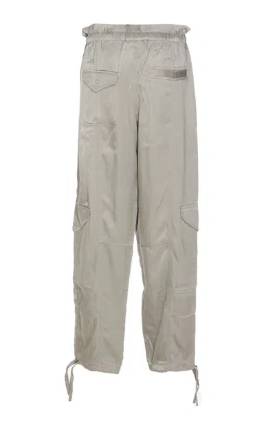 Shop Ganni Trousers In Grey