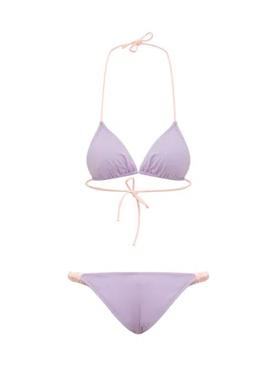 Shop Reina Olga Bikini Scrunchie In Purple
