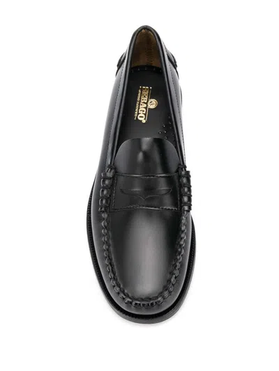 Sebago Classic Dan Almond-toe Full-grain Brushed Leather Loafers In Black