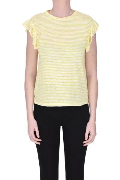 Shop Bellerose Striped T-shirt In Yellow