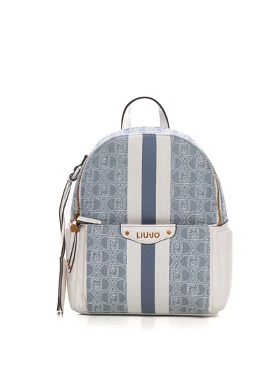 Shop Liu •jo Backpack  Rucksack In Celeste-bianco