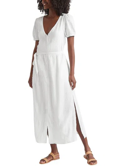 Shop Splendid Womens Jacquard Maxi Shirtdress In White