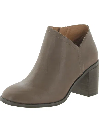 Shop Lucky Brand Panally Womens Leather Block Heel Mules In Grey