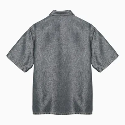 Shop Darkpark Grey Denim Short Sleeved Shirt
