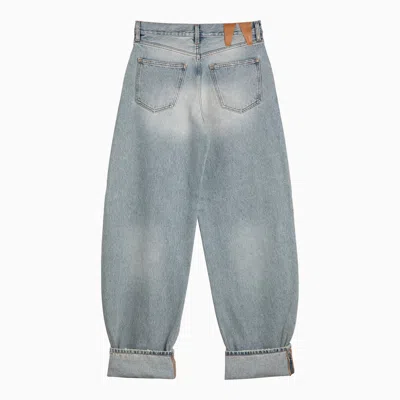 Shop Darkpark Loose Fitting Washed Effect Denim Jeans