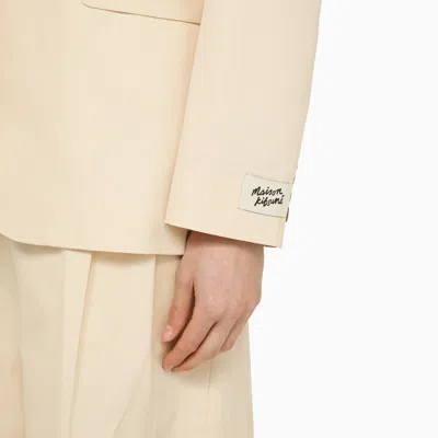 Maison Kitsuné Single-breasted Cream Cotton Jacket