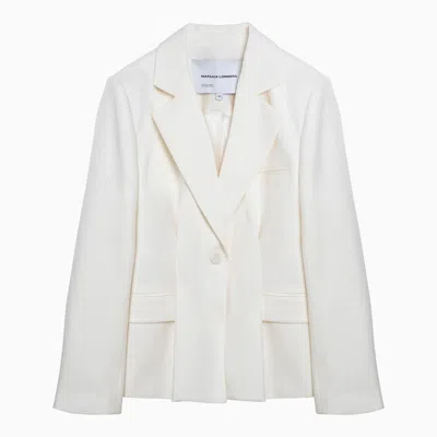 Shop Margaux Lonnberg Margaux Lönnberg White Ryder Single Breasted Jacket In Wool Blend