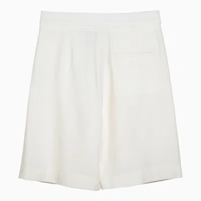 Shop Margaux Lonnberg Margaux Lönnberg White Wool Blend Stuart Bermuda Shorts