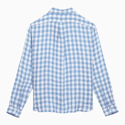 Shop Polo Ralph Lauren White/blue Linen Checked Shirt