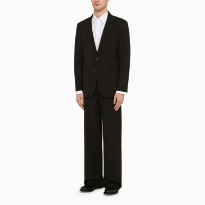 Pt Torino Black Single-breasted Jacket In Wool Blend