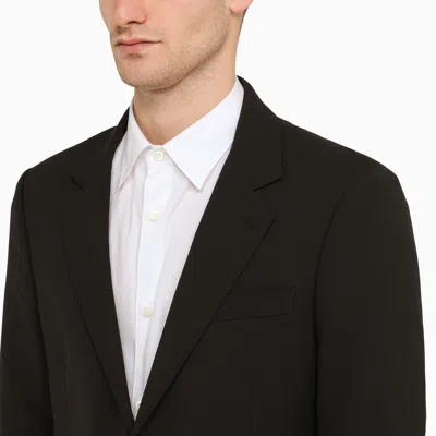 Shop Pt Torino Black Single Breasted Jacket In Wool Blend