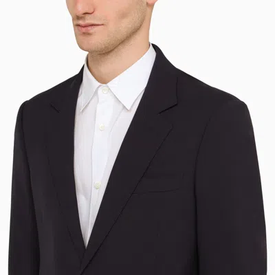 Shop Pt Torino Navy Blue Single Breasted Jacket In Wool Blend