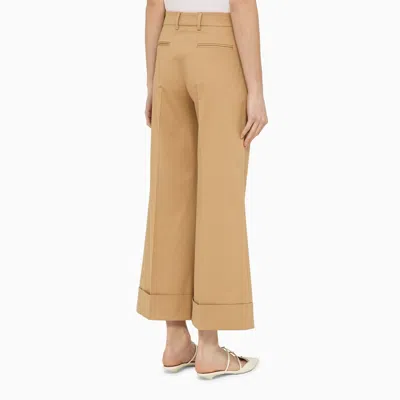 Shop Quelledue Desert Coloured Cotton Trousers