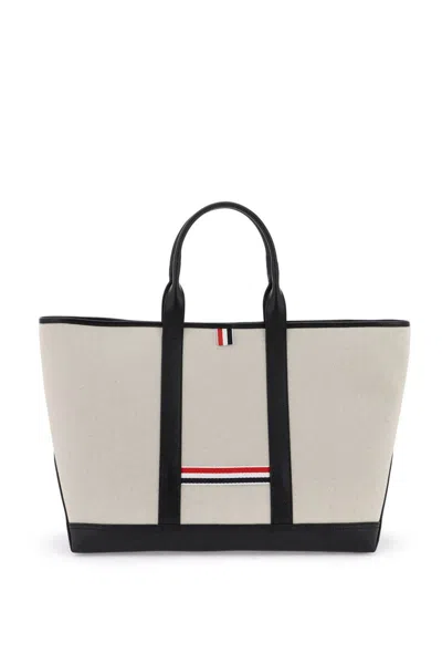 Shop Thom Browne Shopping Bags In Neutrals