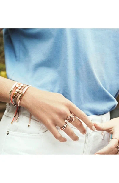 Shop Monica Vinader Linear Bead Friendship Bracelet In Coral/ Rose Gold