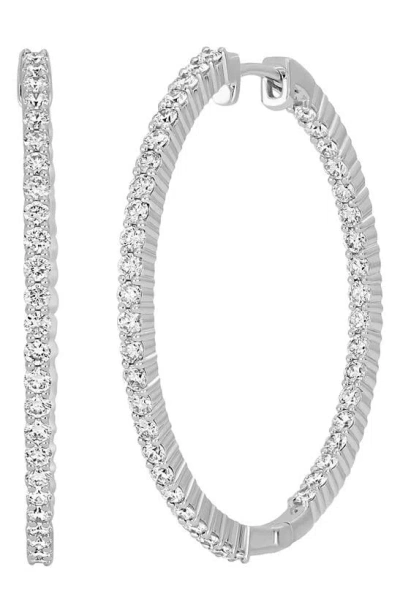 Shop Bony Levy Audrey Diamond Inside Out Hoop Earrings In 18k White Gold