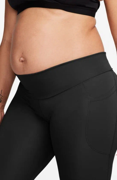 Shop Nike Dri-fit High Waist 7/8 Pocket Maternity Leggings In Black