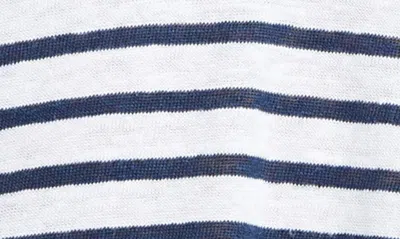 Shop Faherty Linen V-neck T-shirt In Ahoy Stripe