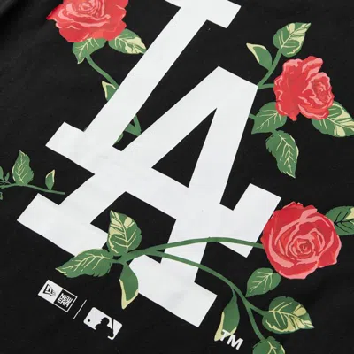 春夏MLB花卉印花图案NY/LA男女情侣潮牌穿搭短袖圆领t恤