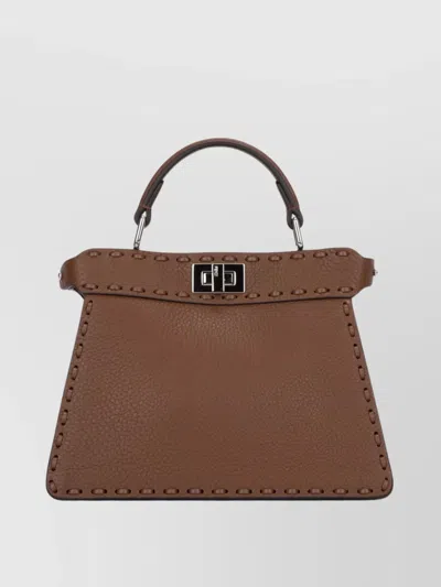 Shop Fendi Mini Stitched Top Handle Shoulder Bag