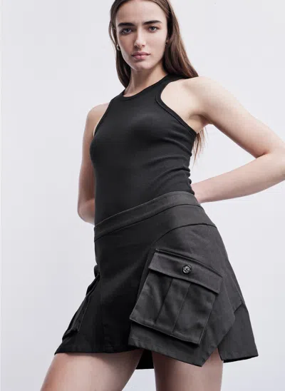 Shop Dkny Women's Cargo Mini Skirt In Black