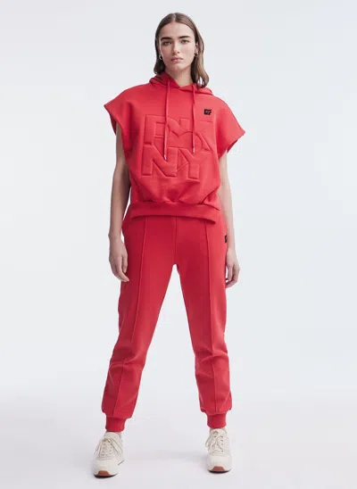 Shop Dkny Terry Pants In Red