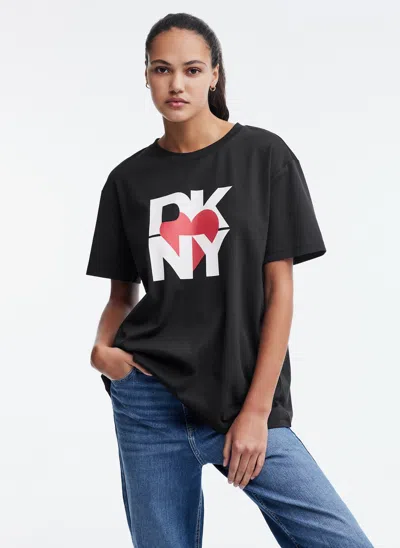 Shop Dkny Women's Boyfriend Oversized T-shirt In Black