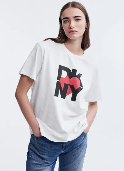 Shop Dkny Women's Boyfriend Oversized T-shirt In White