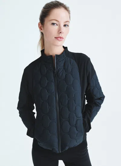 Shop Dkny Rip Stop Quilted Jacket In Black