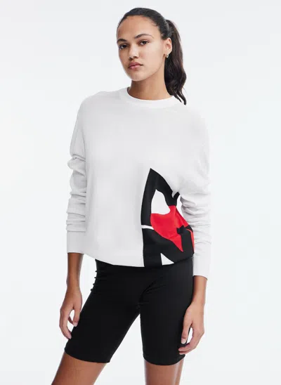 Shop Dkny Sweater With Side Logo In White