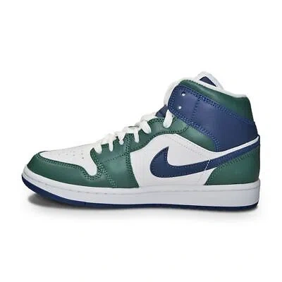 Pre-owned Nike Womens  Air Jordan 1 Mid Se - Dz5326 300 - Noble Green Midnight Navy