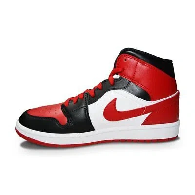 Pre-owned Nike Womens  Air Jordan 1 Mid - Bq6472 079 - Black Gym Red White