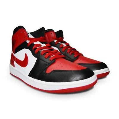 Pre-owned Nike Womens  Air Jordan 1 Mid - Bq6472 079 - Black Gym Red White