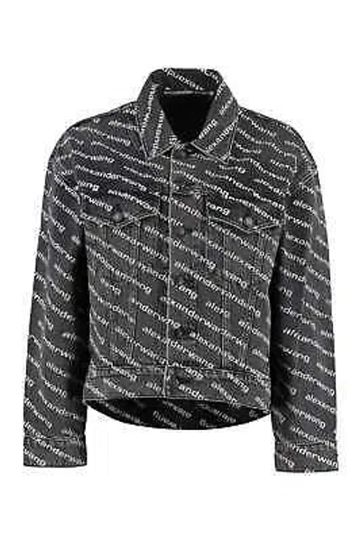 Pre-owned Alexander Wang Printed Denim Jacket In Gray