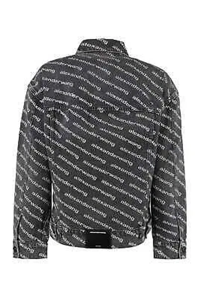 Pre-owned Alexander Wang Printed Denim Jacket In Gray