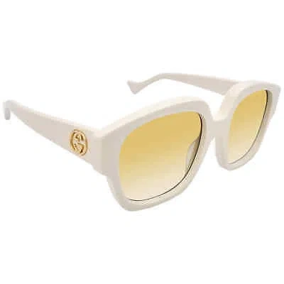Pre-owned Gucci Yellow Gradient Square Ladies Sunglasses Gg1372s 001 56 Gg1372s 001 56